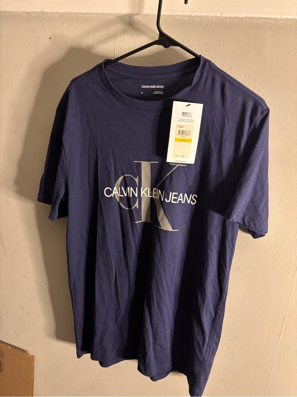 Calvin Klein Navy Short-Sleeve Logo Tee